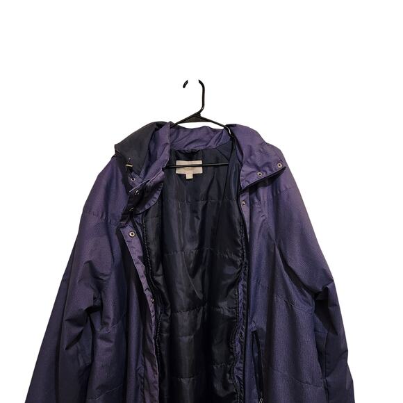 Woman Within Purple Full Zip Quilted Removable Hood Raincoat Jacket Sze 26/28 2X - Picture 3 of 10